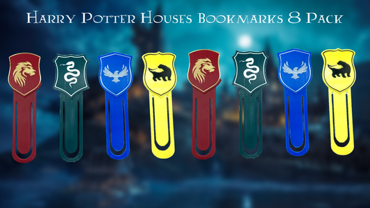 Harry Potter Hogwarts Bookmarks 3D Printed (8 Pack)