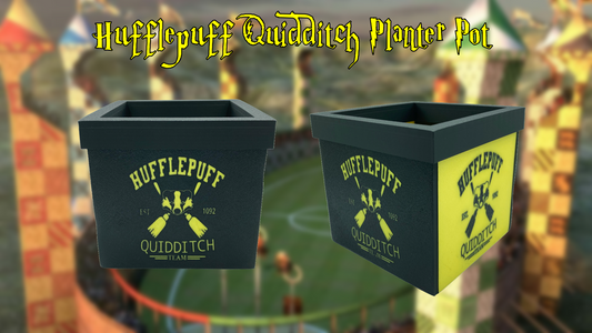 Hufflepuff Quidditch Team Planter Pot with Drainage Hole 3D Printed