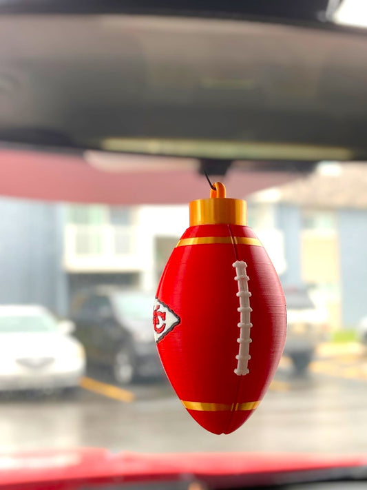 Kansas City Chiefs Football Rearview Mirror Car Ornament 3D Printed