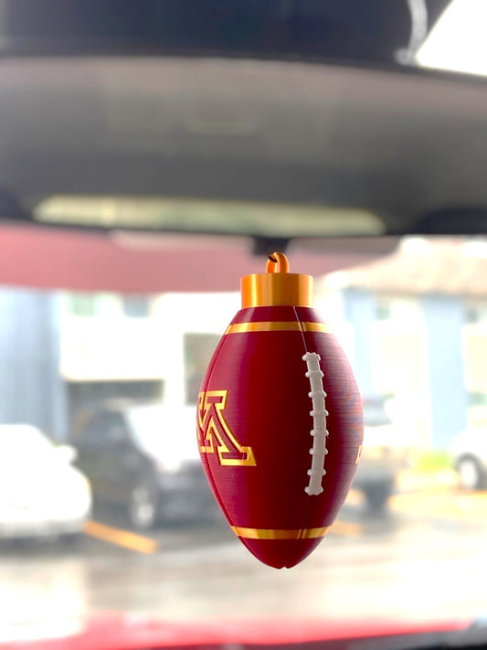 University of Minnesota Gophers Football Rearview Mirror Car Ornament 3D Printed