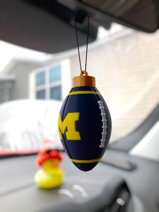University of Michigan Wolverines Football Mirror Car Ornament 3D Printed