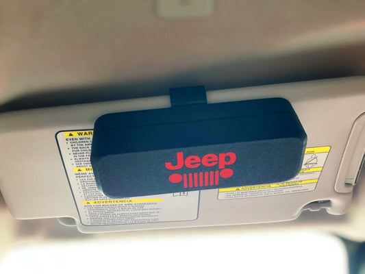 Jeep Renegade Visor Sunglasses Case with Magnetic Closure and Clip