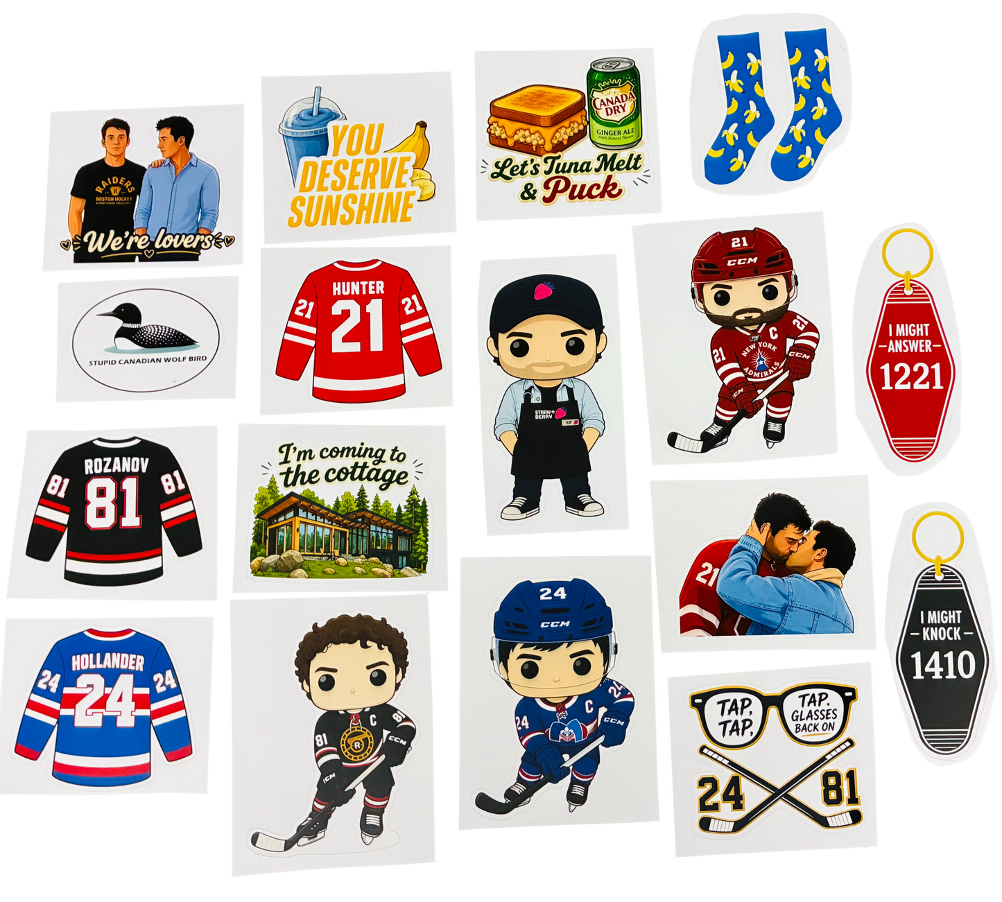 Heated Rivalry Inspired 17PC Waterproof Laminated Sticker Pack