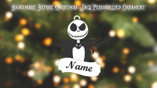Nightmare Before Christmas Jack Skellington Personalized Ornament 3D Printed