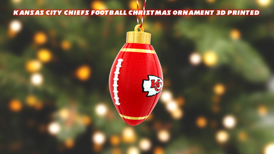 Kansas City Chiefs Football Christmas Ornament 3D Printed