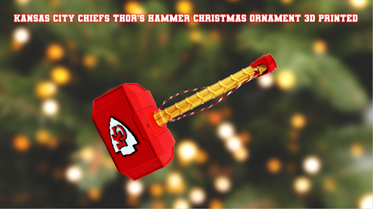Kansas City Chiefs Thor's Hammer Christmas Ornament 3D Printed