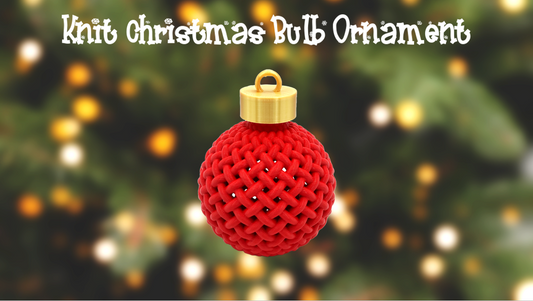 Knit Christmas Bulb Ornament 3D Printed