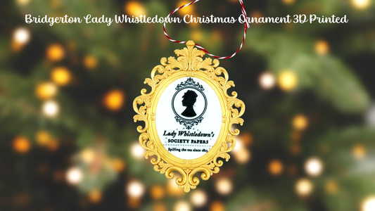 Bridgerton Lady Whistledown Christmas Ornament 3D Printed