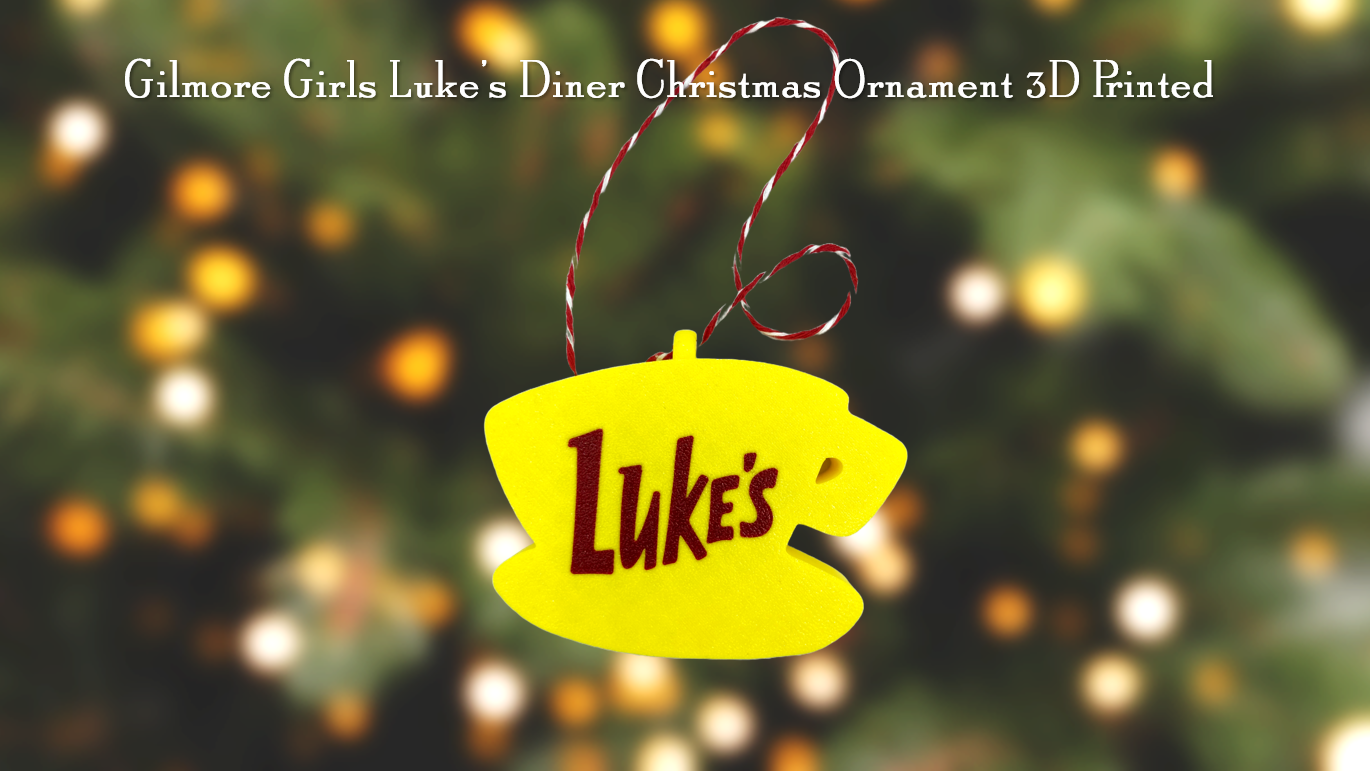 Gilmore Girls Luke's Diner Sign Christmas Ornament 3D Printed