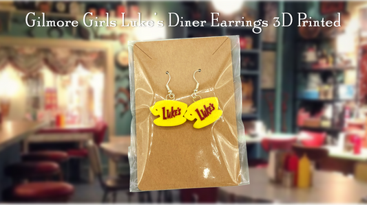 Gilmore Girls Luke's Diner Dangle Drop Earrings 3D Printed