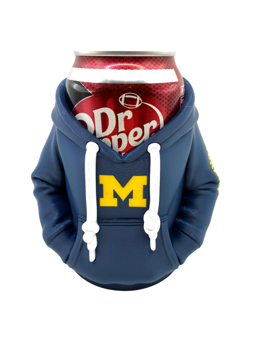 University of Michigan U of M Hoodie-Style Can Holder Koozie/ Pencil Cup