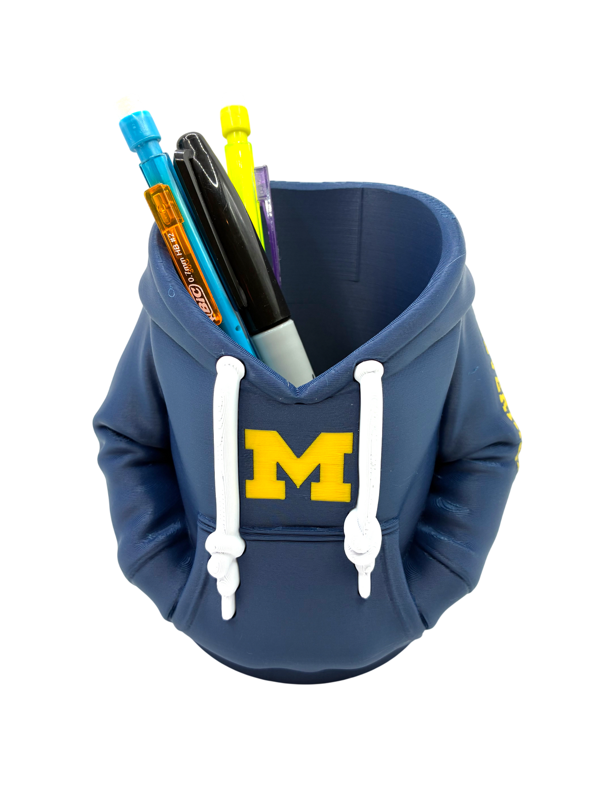 University of Michigan U of M Hoodie-Style Can Holder Koozie/ Pencil Cup