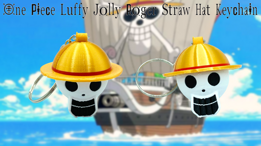 One Piece Luffy Jolly Roger Straw Hat Keychain