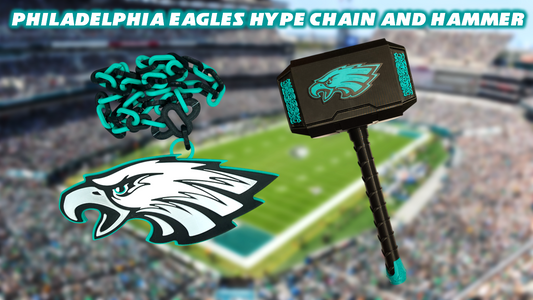 Philadelphia Eagles Logo Hype Chain & Thor's Hammer Bundle 3D Printed