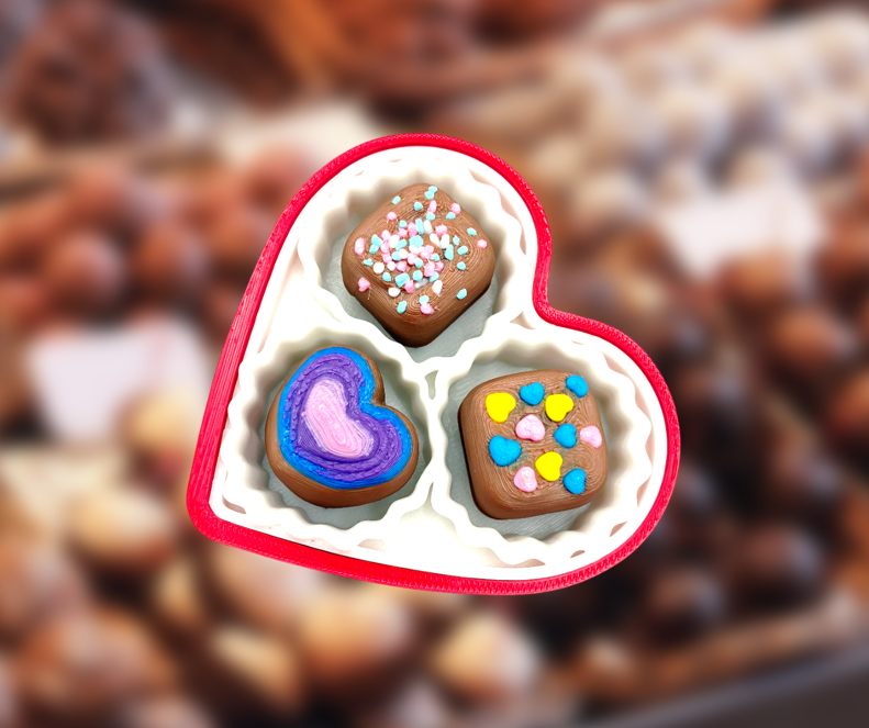 Rainbow Pride Heart-Shaped Chocolate Box Fidget Clicker