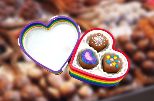 Rainbow Pride Heart-Shaped Chocolate Box Fidget Clicker