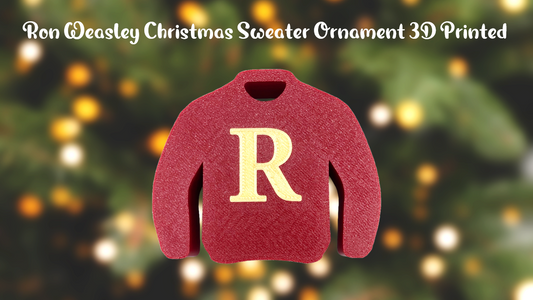 Ron Weasley "R" Christmas Sweater Christmas Ornament 3D Printed