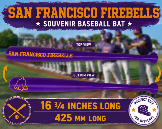 ⚾ San Francisco Firebells Souvenir Baseball Bat – 16¾" WPBL Inspired Collectible