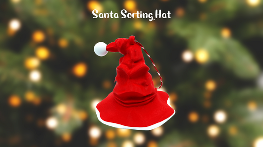 Harry Potter Santa Sorting Hat Christmas Ornament 3D Printed
