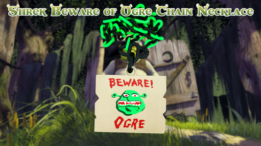 Shrek Beware of Ogre Sign Shrek Rave Hype Chain 3D Printed