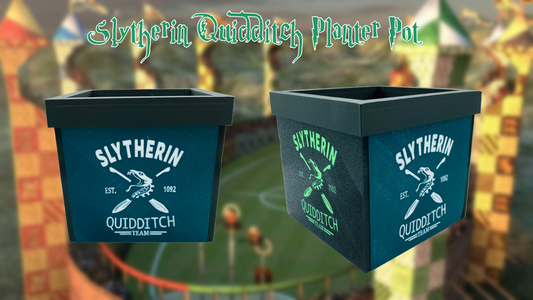 Slytherin Quidditch Team Planter Pot with Drainage Hole 3D Printed