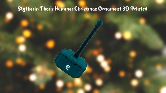 Slytherin Thor's Hammer Christmas Ornament 3D Printed