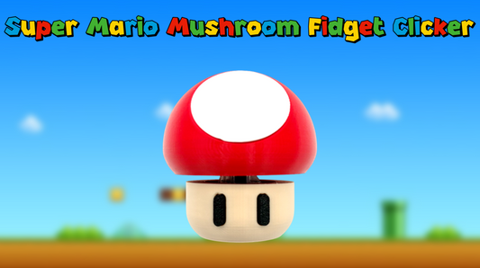 Super Mario Mushroom Fidget Clicker 3D Printed