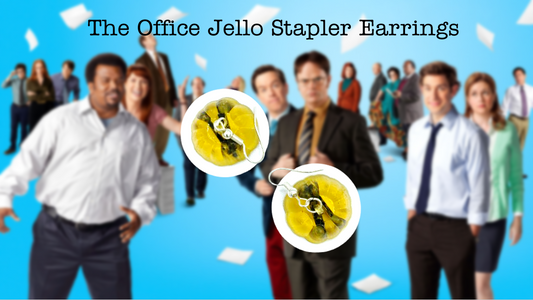 The Office Jello Stapler Dangle Drop Earrings 3D Printed