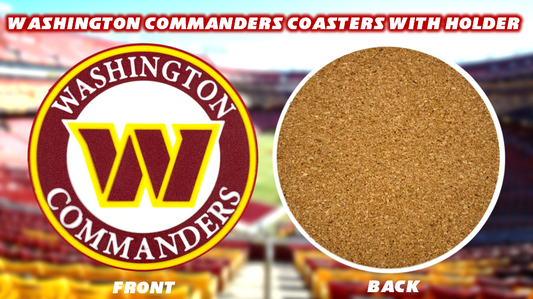 Washington Commanders Football Coasters 4PK with Holder
