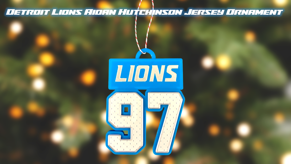 Detroit Lions Aidan Hutchinson Jersey Number Christmas Ornament