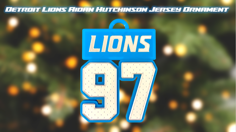 Detroit Lions Aidan Hutchinson Jersey Number Christmas Ornament