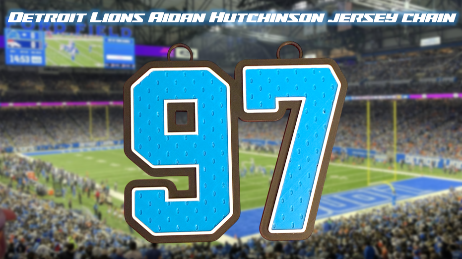 Aidan Hutchinson Detroit Lions Jersey Chain 3D Printed