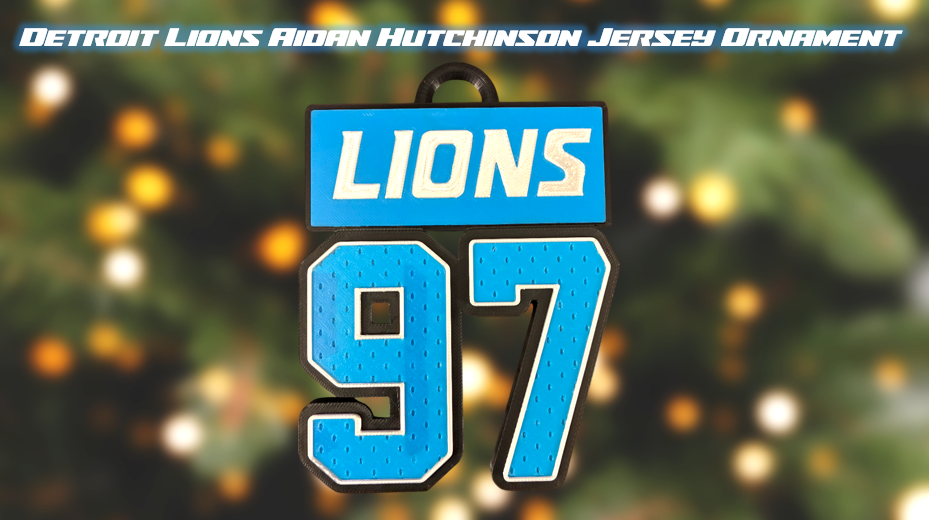Detroit Lions Aidan Hutchinson Jersey Number Christmas Ornament