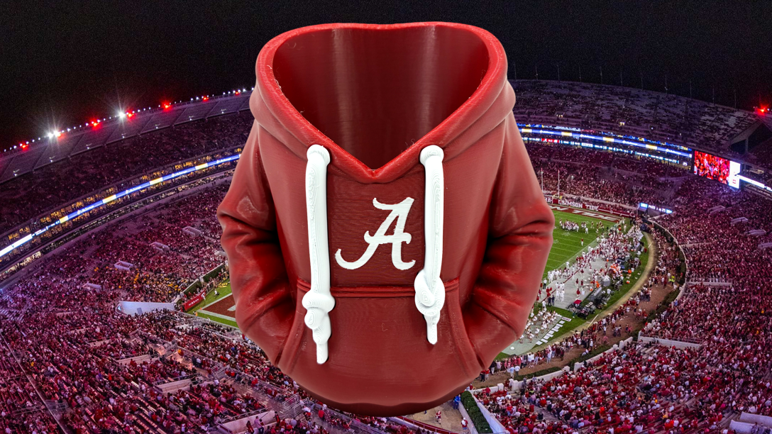 Alabama Crimson Tide Hoodie-Style Can Holder Koozie/ Pencil Cup
