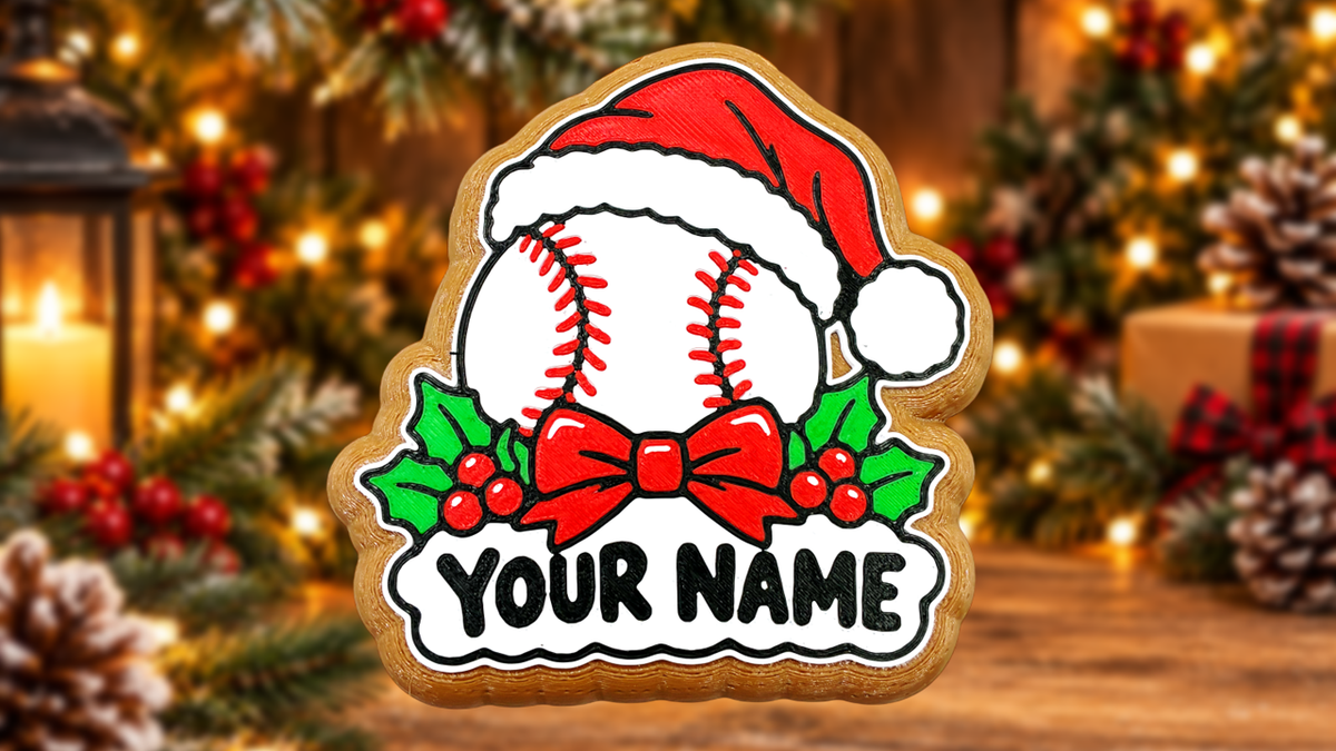 Personalized Baseball Christmas Ornament Custom Name Cookie Style