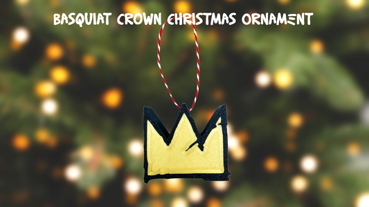 Basquiat Crown Christmas Ornament 3D Printed