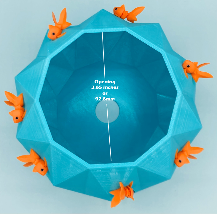 Goldfish Succulent Geometric Planter Pot with Drainage Hole 3D Printed