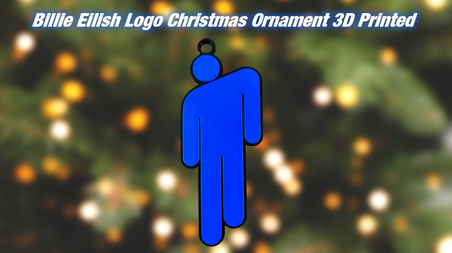 Billie Eilish Logo Christmas Ornament 3D Printed