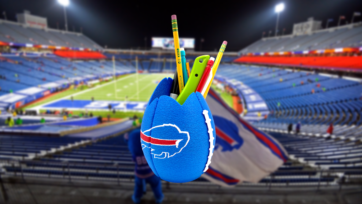 Buffalo Bills Football Shaped Pencil Cup