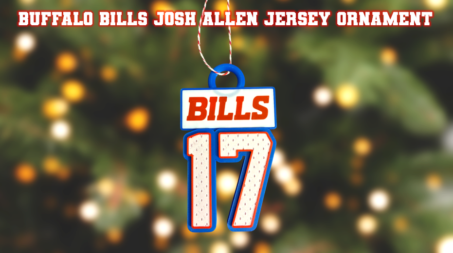 Buffalo Bills Josh Allen Jersey Number Christmas Ornament