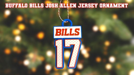 Buffalo Bills Josh Allen Jersey Number Christmas Ornament