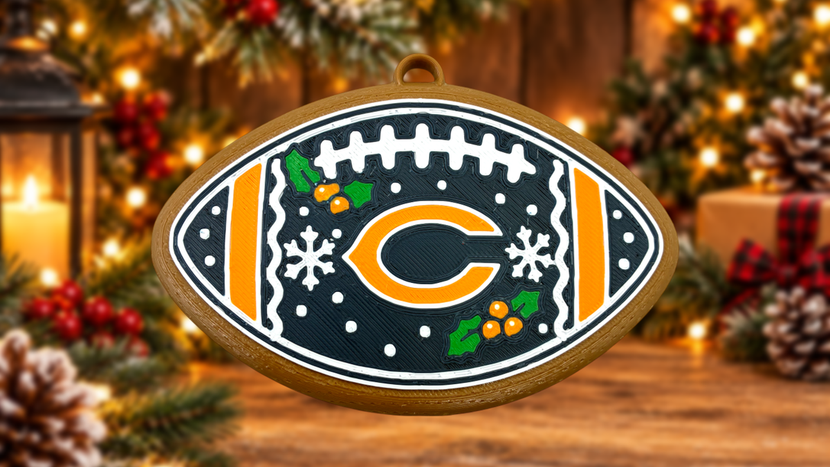 Chicago Bears Christmas Football Cookie Ornament
