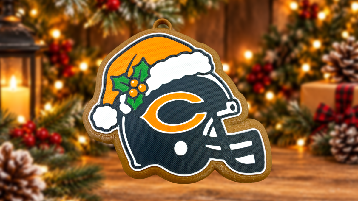 Chicago Bears Football Helmet Christmas Cookie Ornament