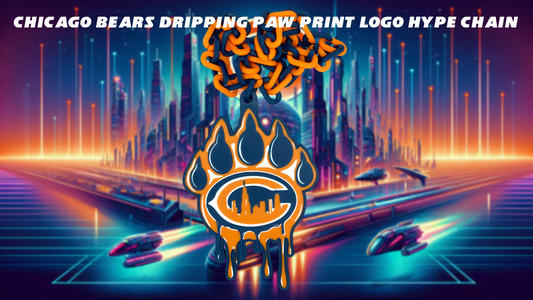 Chicago Bears Dripping Paw Print Logo Hype Chain 3D Printed