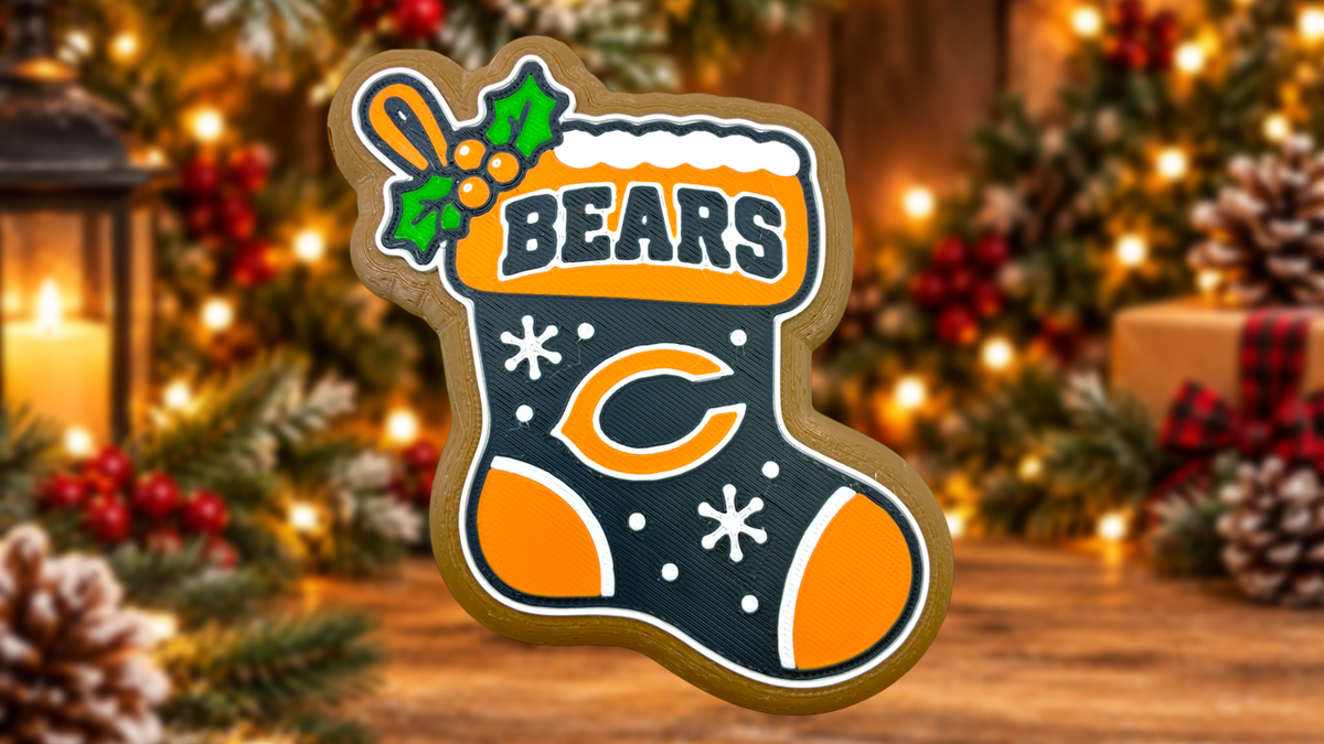 Chicago Bears Christmas Stocking Cookie Ornament