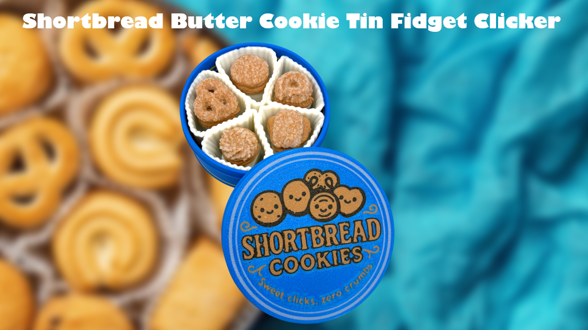 Shortbread Butter Cookie Tin Fidget Clickers