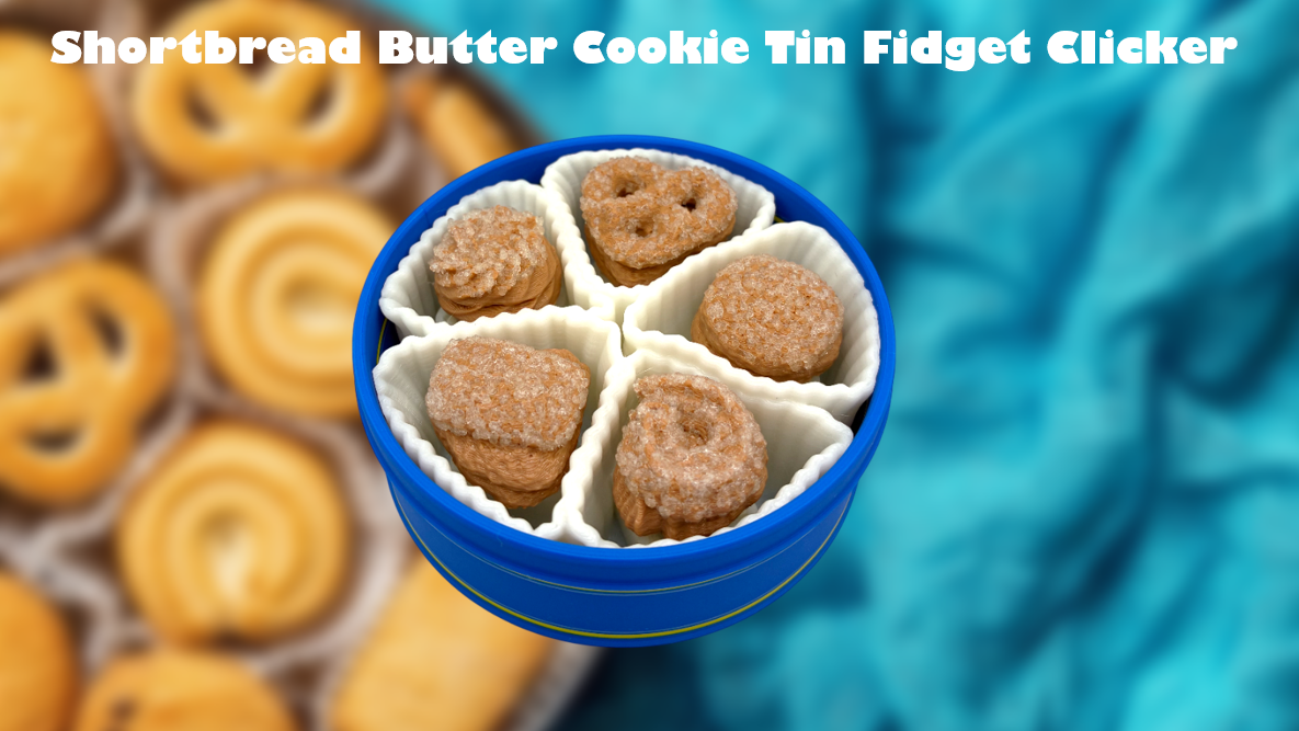 Shortbread Butter Cookie Tin Fidget Clickers
