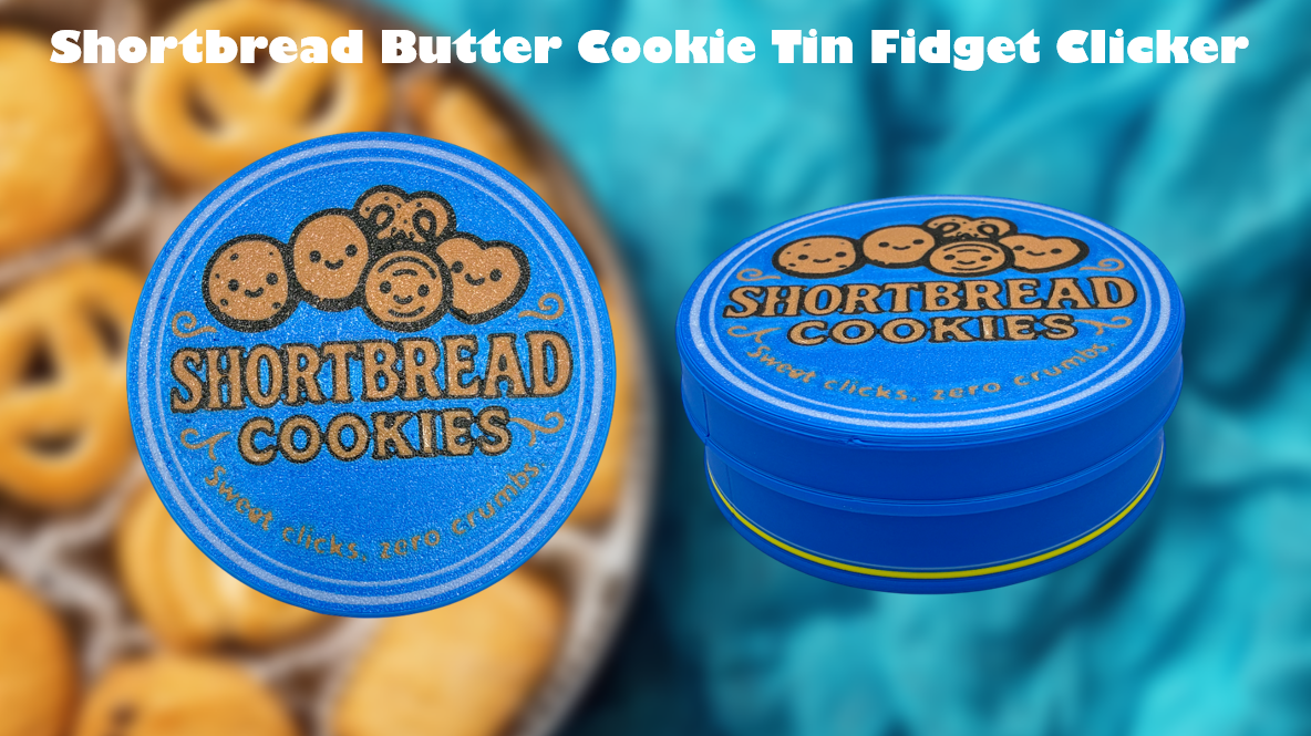 Shortbread Butter Cookie Tin Fidget Clickers