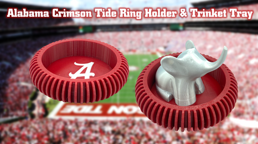 Alabama Crimson Tide Jewelry Dish Trinket Tray & Ring Holder 3D Printed