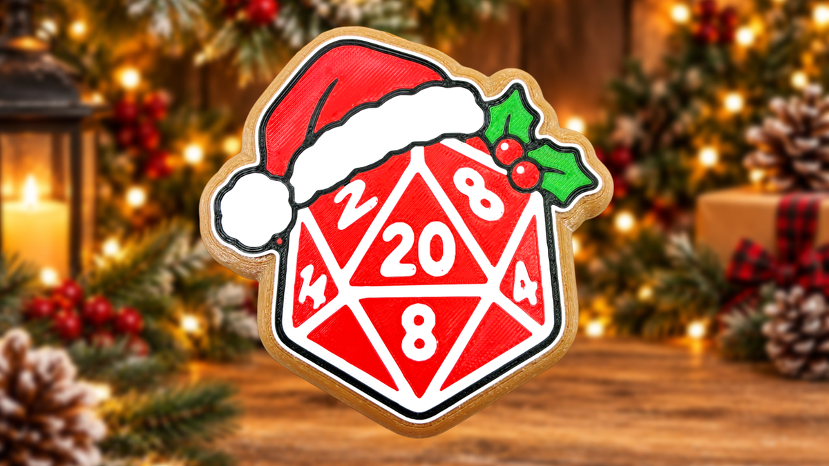D20 Dice Christmas Ornament Cookie Style